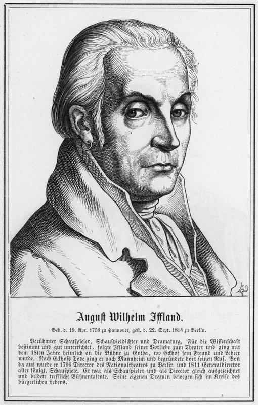 August Wilhelm Iffland (gravering) av German School