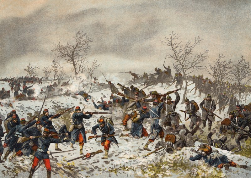 Slaget før Le Mans-Champagne, fransk-prøyssisk krig, 11. januar 1871 av German School