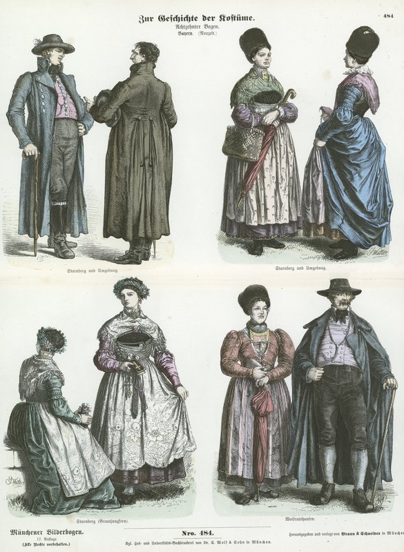 Bayerske kostymer, 1800-tallet av German School