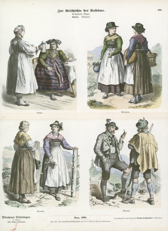 Bayerske kostymer, 1800-tallet av German School