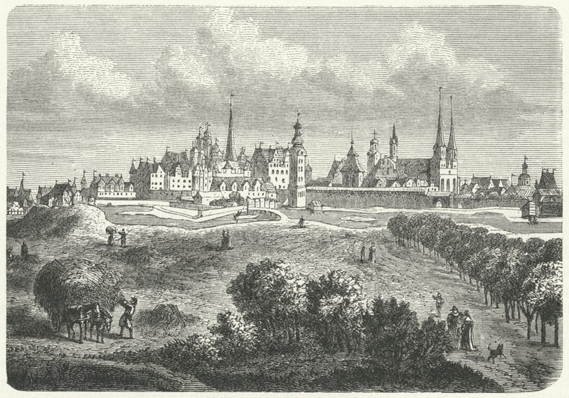 Berlin og Colln på 1600-tallet (gravering) av German School