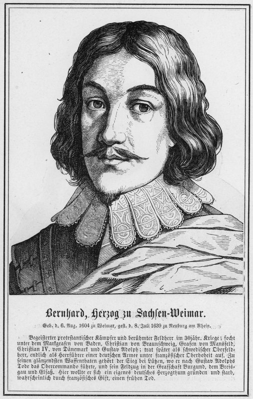 Bernhard, hertug av Sachlen-Weimar (gravering) av German School
