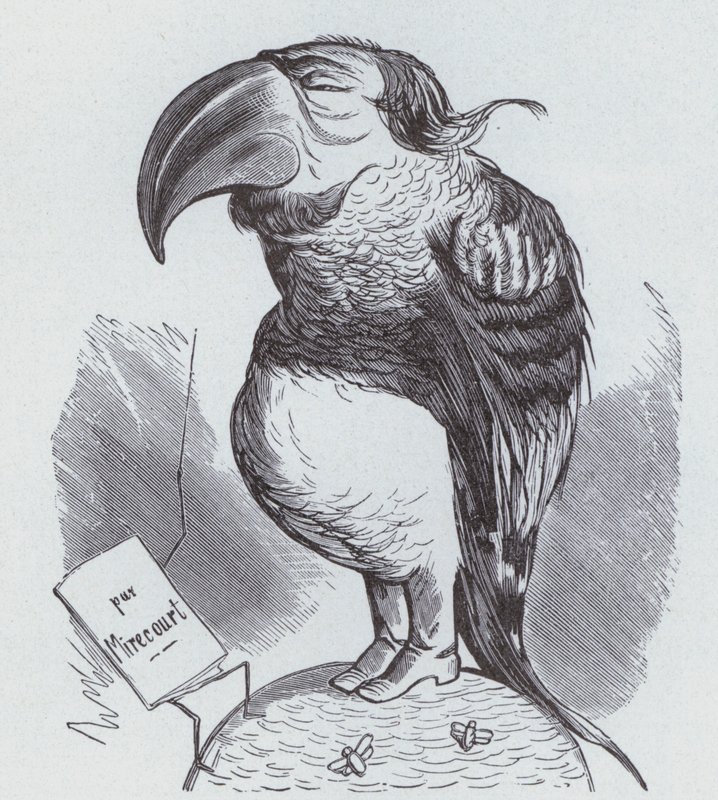 Karikatur av Napoleon III av Frankrike som en papegøye (litho) av German School