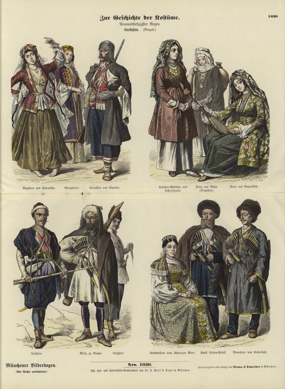 Kaukasiske kostymer, 1800-tallet av German School