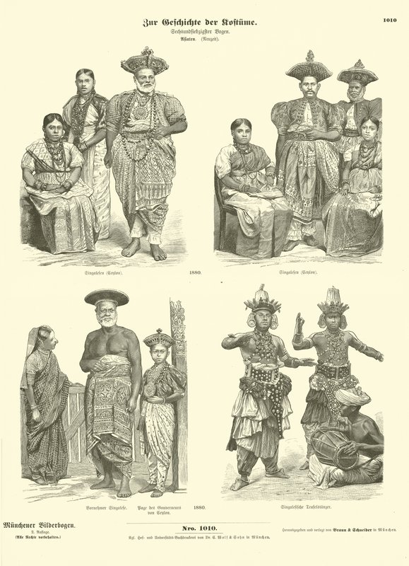 Ceylonesiske kostymer, 1880 av German School