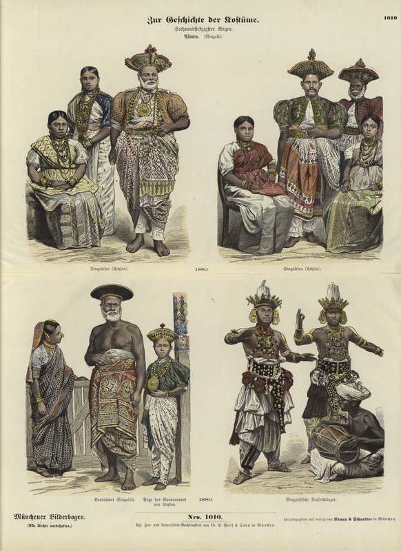 Ceylonesiske kostymer, 1880 av German School