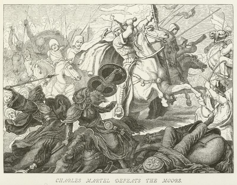 Charles Martel beseirer maurerne av German School