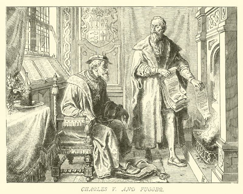 Charles V og Fugger av German School