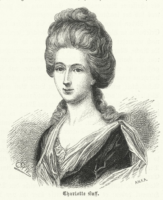Charlotte Buff, ungdommelig bekjentskap og gjenstand for kjærligheten til Johann Wolfgang Goethe av German School