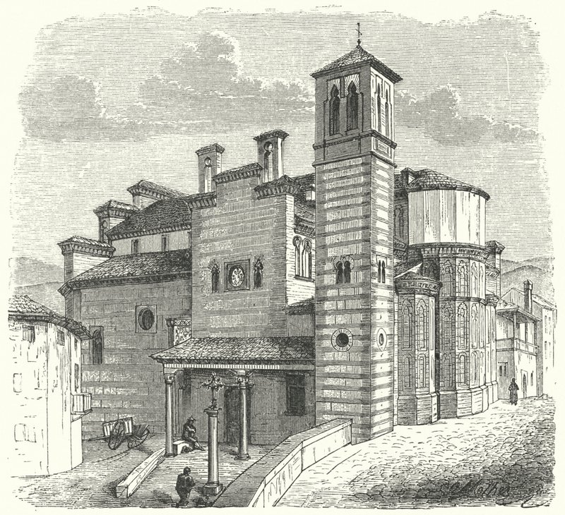 Santiago del Arrabal-kirken, Toledo, Spania (gravering) av German School