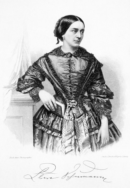 Clara Schumann , tysk pianist og komponist (litho) av German School