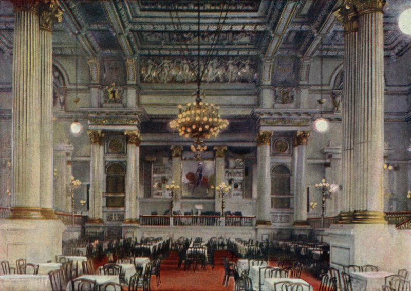 Konsertsal, Berlin zoologiske hage, Tyskland (farge litho) av German School