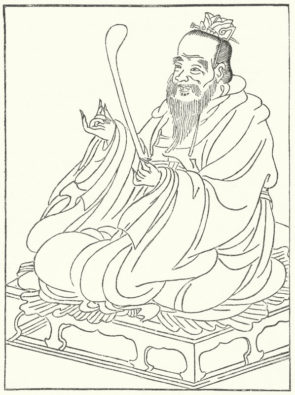 Confucius , gammel kinesisk filosof (551-479 f.Kr.) (gravering) av German School