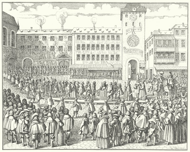 Kroningsprosesjon av Matthias, den hellige romerske keiseren i 1612. av German School
