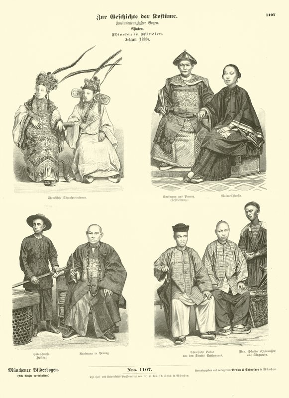 Kostyme til kinesere i Øst-India, 1880 av German School