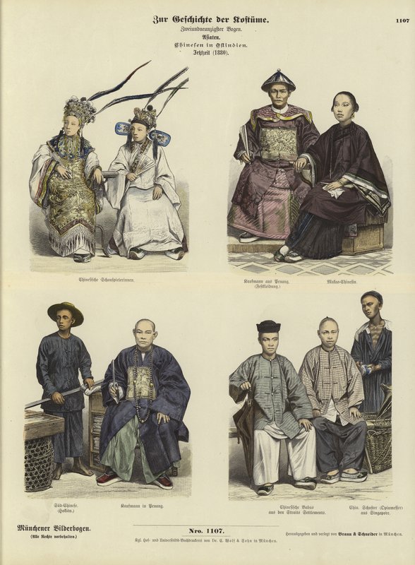 Kostyme til kinesere i Øst-India, 1880 av German School