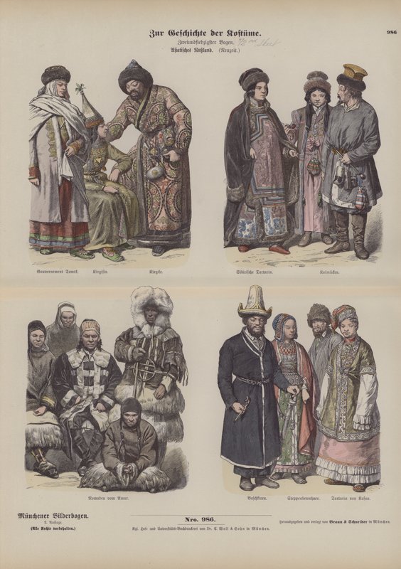 Kostymer fra det russiske fjerne østen, 1800-tallet av German School