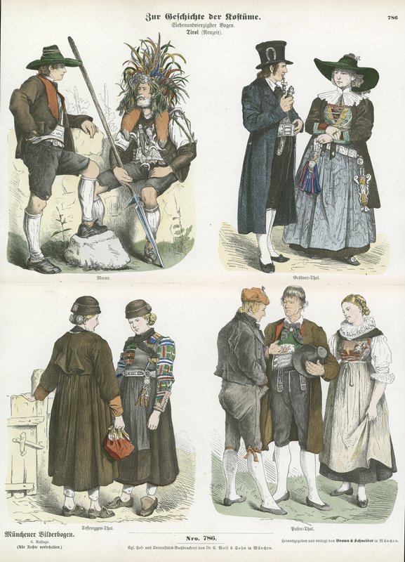 Kostymer fra Tyrol, 1800-tallet av German School