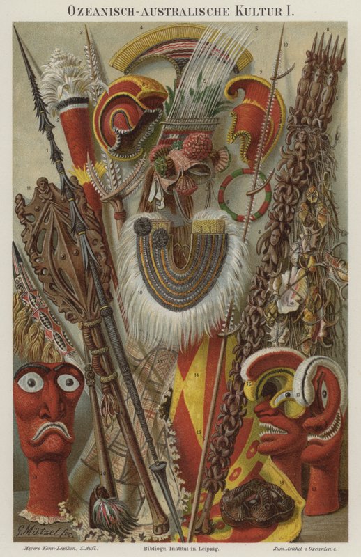 Kulturelle gjenstander fra Oseania og Australasia av German School