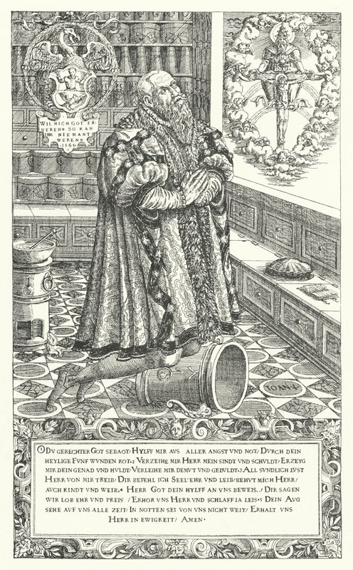 Cyriacus Schnaus, apotek i Nürnberg fra 1500-tallet (gravering) av German School