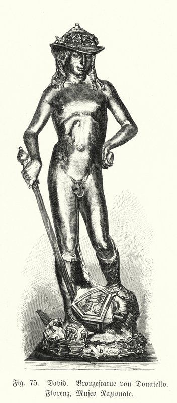 David, bronsestatue av Donatello (gravering) av German School
