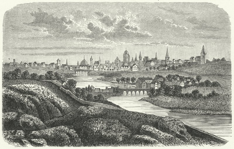 Dublin på 1600-tallet (gravering) av German School
