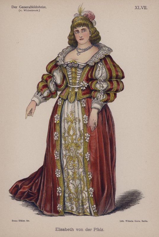 Elisabeth av Pfalz, fra Der Generalfeldoberst av Ernst von Wildenbruch (farge litho) av German School