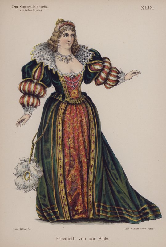 Elisabeth av Pfalz, fra Der Generalfeldoberst av Ernst von Wildenbruch (farge litho) av German School