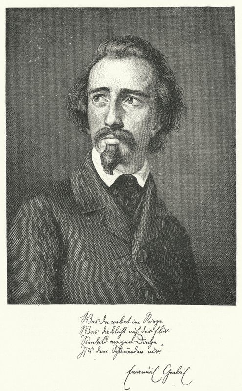 Emanuel Geibel , tysk poet og dramatiker (gravering) av German School