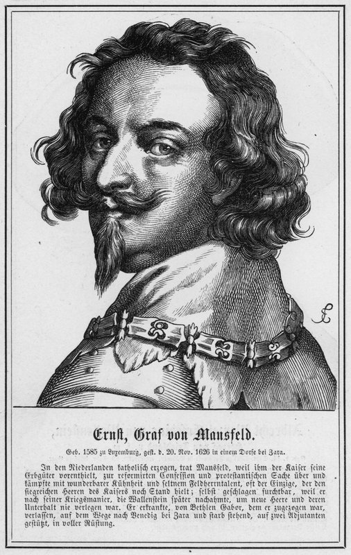 Ernst, greve av Mansfeld (gravering) av German School
