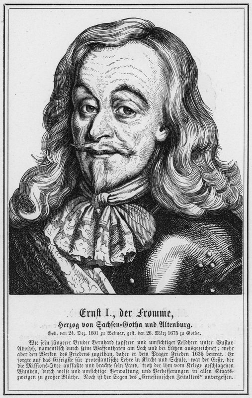 Ernst I, den fromme, hertugen av Saxe-Gotha og Altenburg (gravering) av German School