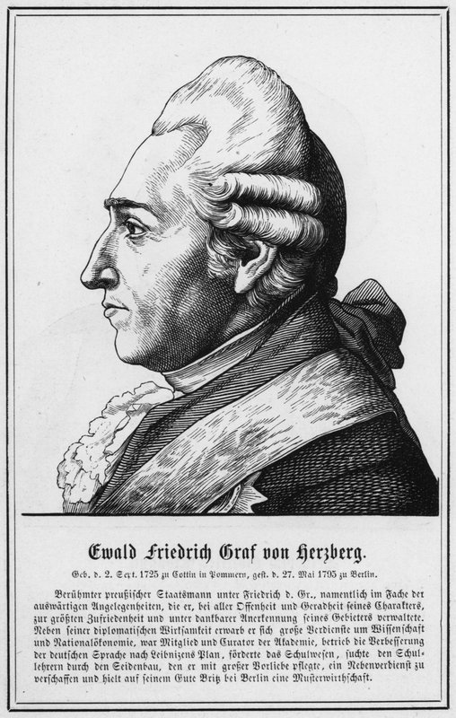 Ewald Friedrich Graf von Herzberg (gravering) av German School