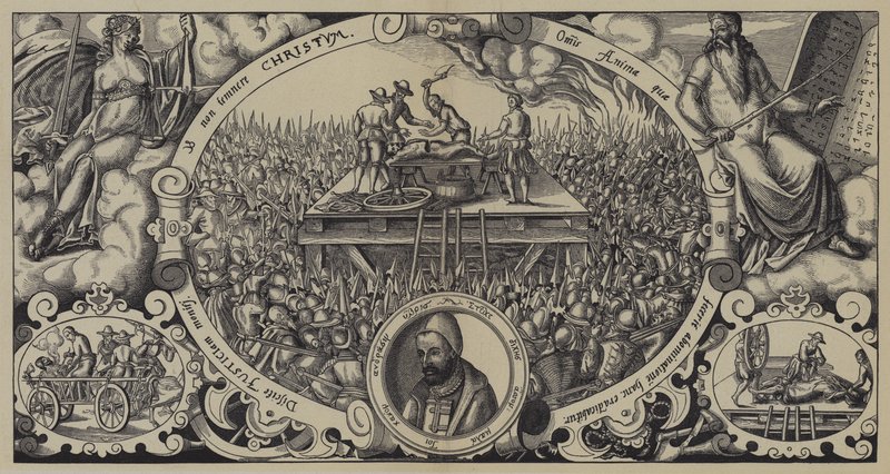 Henrettelse av Lippold ben Chluchim, mester for myntverket i Brandenburg, Berlin, 28. januar 1573 av German School