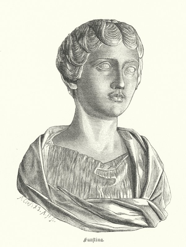 Faustina den yngre, kone til den romerske keiseren Marcus Aurelius (gravering) av German School