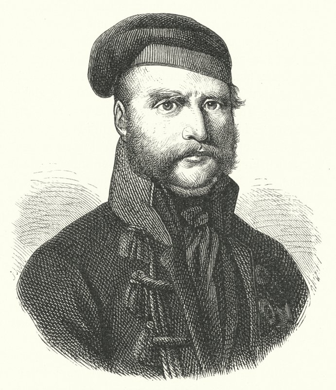Frederick William, hertug av Brunswick-Wolfenbuttel, tysk soldat som ledet Black Brunswickers mot franskmennene under deres okkupasjon av Tyskland i Napoleonskrigene (gravering) av German School
