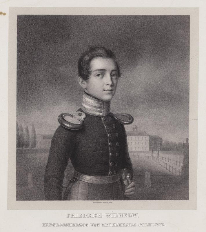 Frederick William, arvelig storhertug av Mecklenburg-Strelitz (litho) av German School