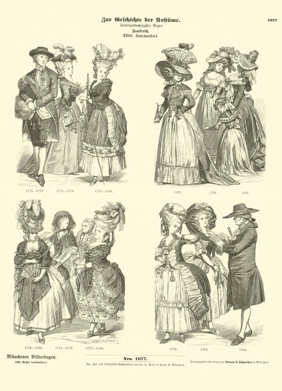 Franske kostymer, 1700-tallet av German School