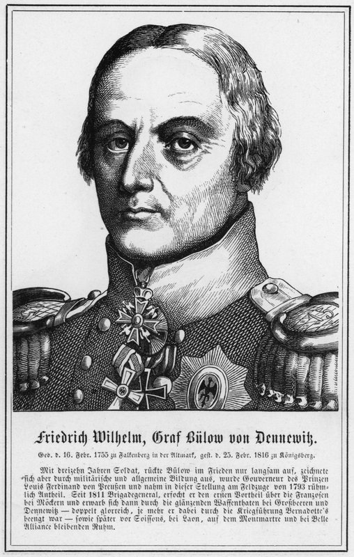 Friedrich Wilhelm, grev Bulow von Dennewik (gravering) av German School