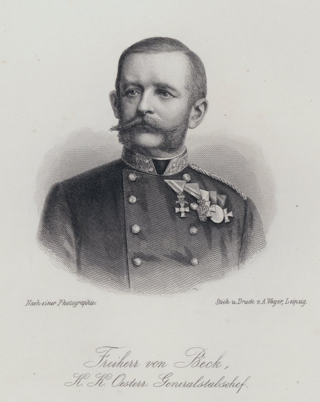 Friedrich von Beck-Rzikowsky , østerriksk general (gravering) av German School
