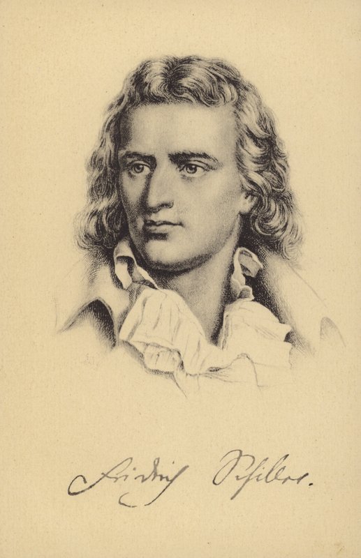 Friedrich von Schiller (1759–1805), tysk poet, filosof, historiker og dramatiker (litografi) av German School