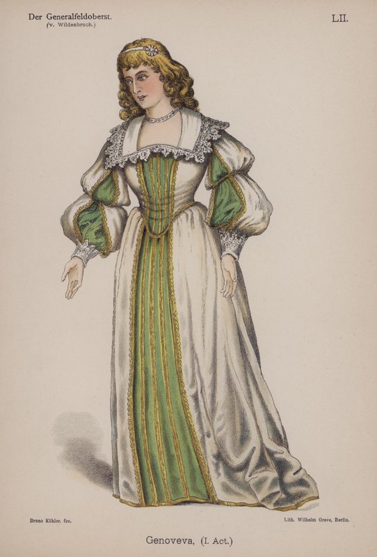 Genoveva, fra Der Generalfeldoberst av Ernst von Wildenbruch (farge litho) av German School