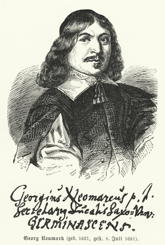 Georg Neumark , tysk poet og komponist av salmer (gravering) av German School