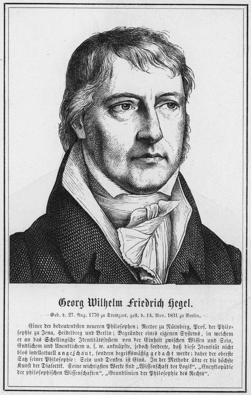 Georg Wilhelm Friedrich Hegel (gravering) av German School