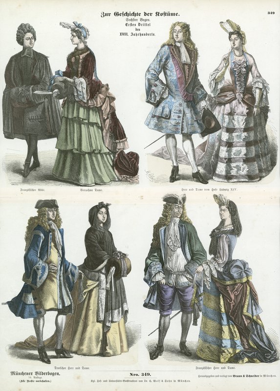 Tyske og franske kostymer, tidlig på 1700-tallet av German School
