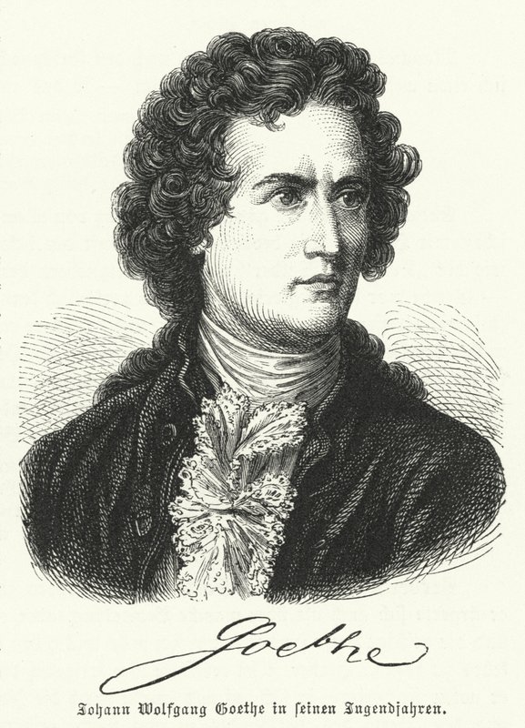 Den tyske forfatteren Johann Wolfgang Goethe (1749-1832) i sin ungdom av German School