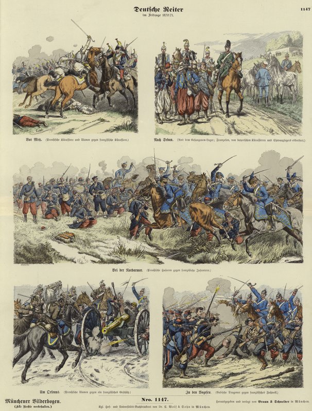 Tysk kavaleri fra den fransk-prøyssiske krigen, 1870-1871 av German School