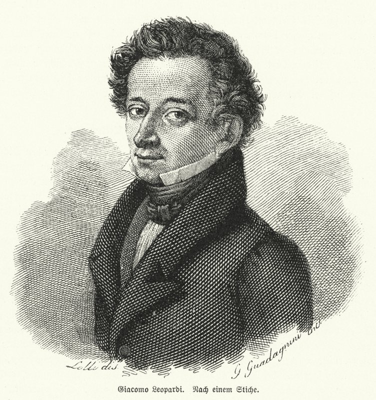 Giacomo Leopardi , italiensk filosof, poet og filolog av German School