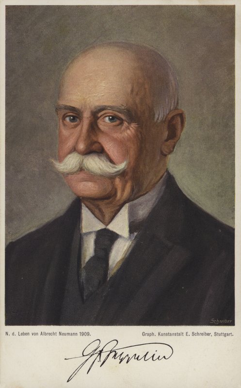 Graf Ferdinand von Zeppelin , tysk luftskipdesigner og konstruktør (farge litho) av German School
