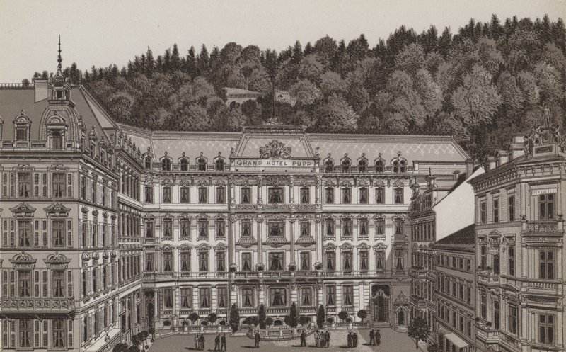 Grand Hotel Pupp (litho) av German School