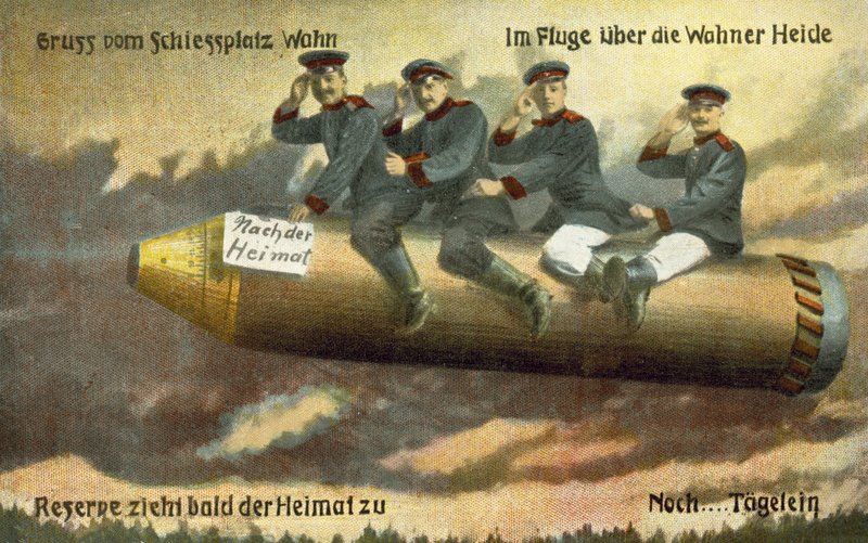 Hilsen fra skytefeltet ved Wahn, Tyskland (farge litho) av German School
